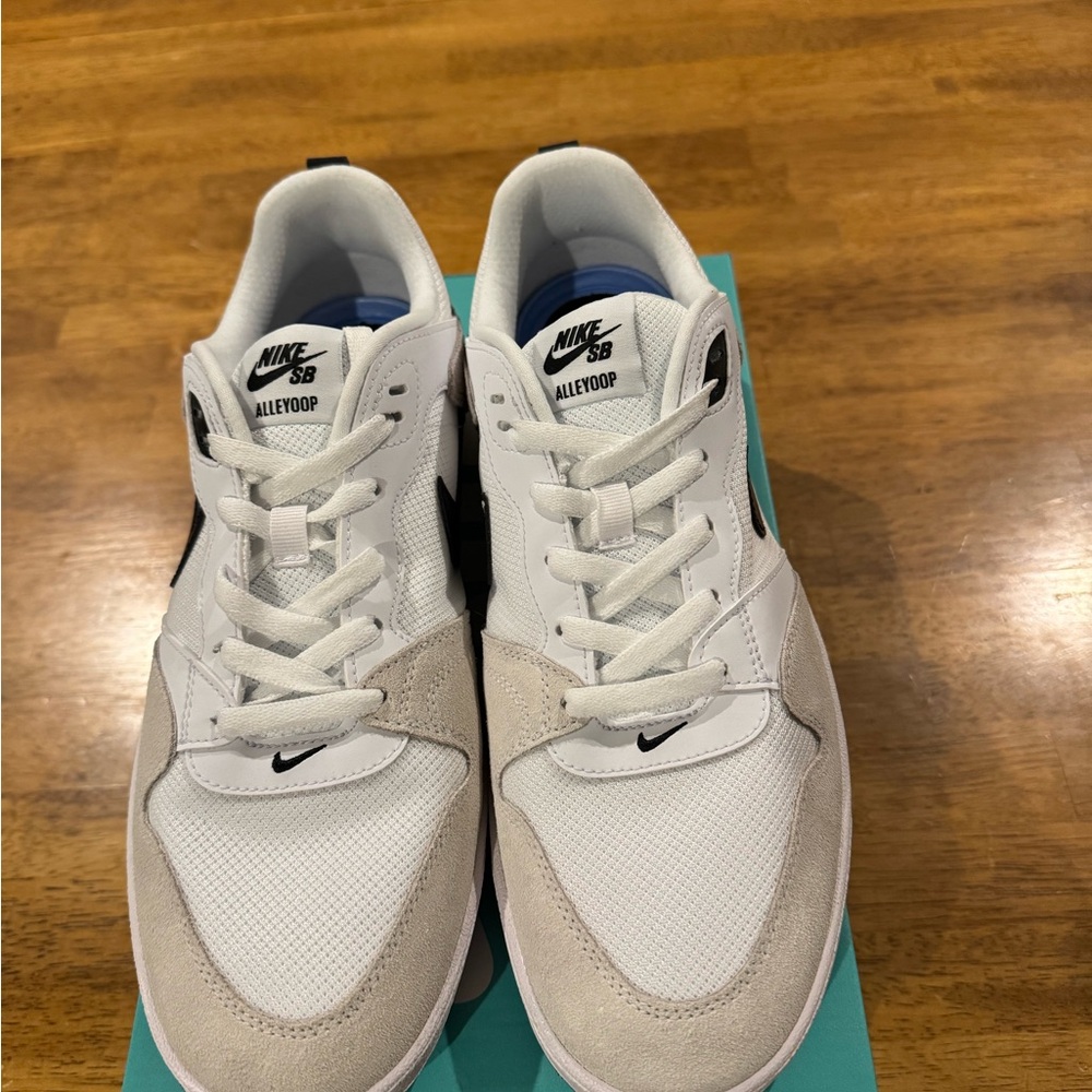 Nike Men's SB Alleyoop Classic Suede Mesh Shoes White 11.5 CJ0882 100 New W Box